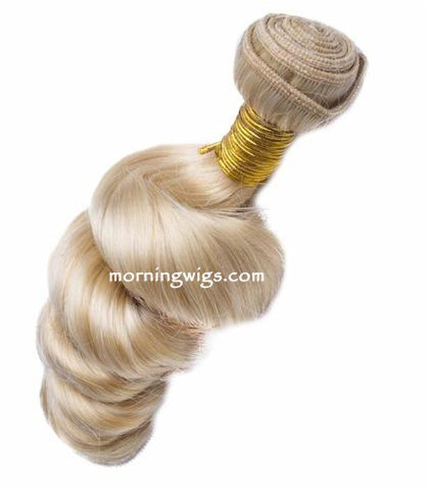 14 inches light blond spiral wave hair bundles