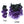 Load image into Gallery viewer, 16 inches Purple Ombre Clip In Hair Extensions 8Pcs Set 100g Black to Purple Brazilian Human Hair