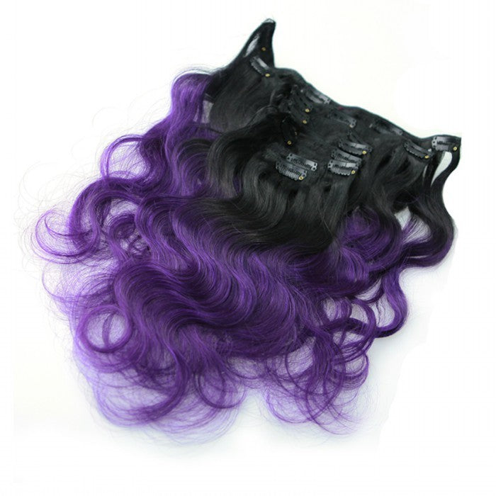 12 inch Purple Rainbow Color Melt Remy Clip in Human Hair Extensions Jessie Marie Studio | Accessories | 6 Inch Remy Human Hair  main image 4