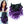 Load image into Gallery viewer, 16 inches Purple Ombre Clip In Hair Extensions 8Pcs Set 100g Black to Purple Brazilian Human Hair