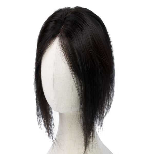 8x11cm HD Lace Front Human Hair Topper | Clip In Real Hair Crown Hairpiece for Thinning Hair, Bald Spots & Gray Hair