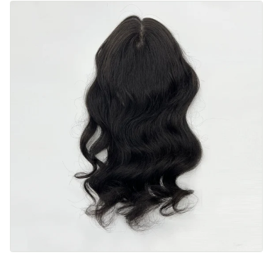 Big Wave Hair Topper For Women, Natural Black with Four Clips Curly Hair Extension 14x15cm Hair Piece Gift