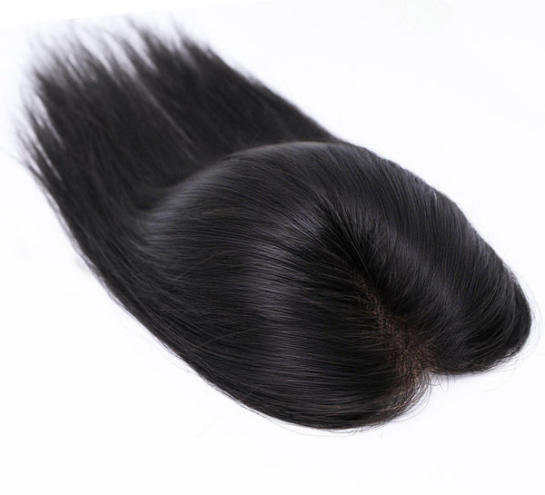 8x11cm HD Lace Front Human Hair Topper | Clip In Real Hair Crown Hairpiece for Thinning Hair, Bald Spots & Gray Hair