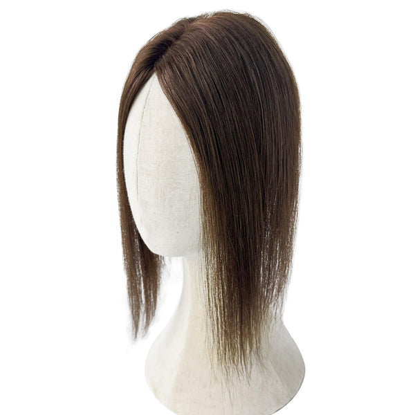 8x11cm HD Lace Front Human Hair Topper | Clip In Real Hair Crown Hairpiece for Thinning Hair, Bald Spots & Gray Hair