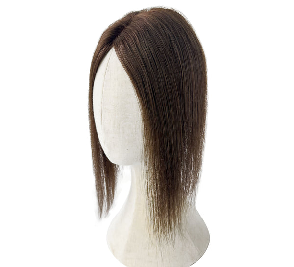 8x11cm HD Lace Front Human Hair Topper | Clip In Real Hair Crown Hairpiece for Thinning Hair, Bald Spots & Gray Hair