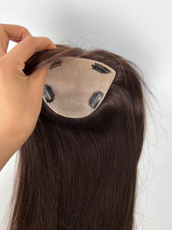 Human Hair Toppers With bangs For Woman Hair Piece With Clips For Thinning Hair Adding Volume