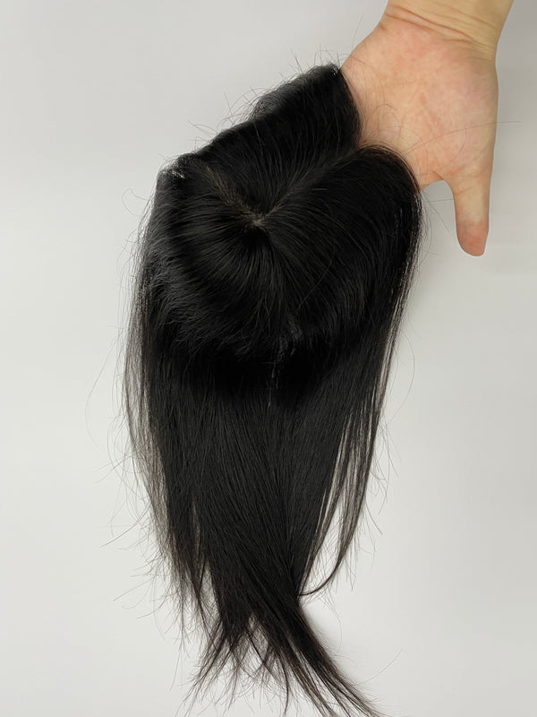 10x13 Full Silk Based Human Remy Hair Toppers For Women, Free Part Hair Piece with Clips For Thin Hair Or Hair Loss