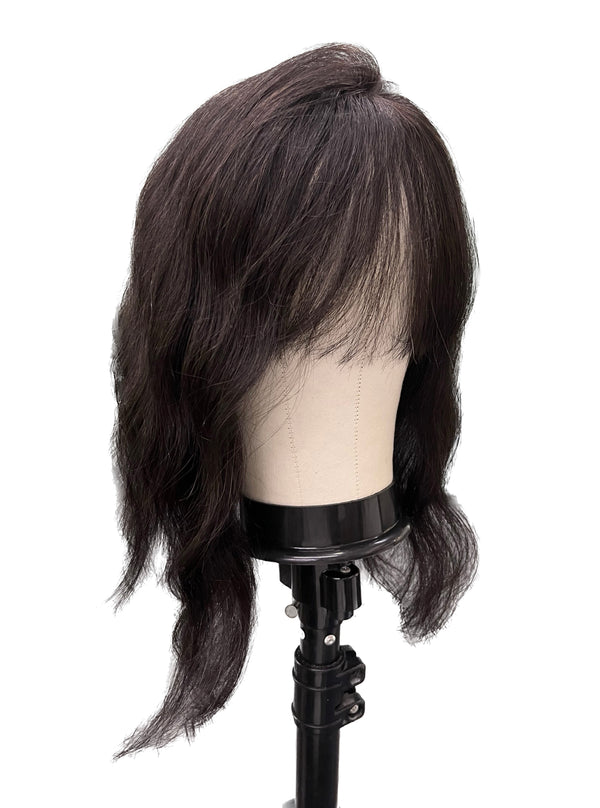 12x13 Full Silk Based Body Wave Human Remy Hair Toppers with bangs  For Women, Free Part Hair Piece with Clips For Thin Hair Or Hair Loss