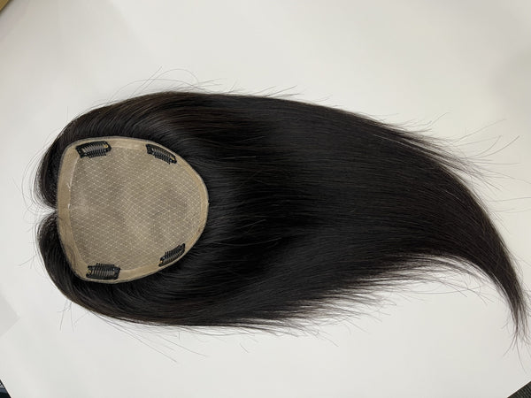 16X18 Big Base Size Free Part Hair Topper 100% Remy Top Hair Toupee Full Silk Based Handmade Hair Piece For Women Thin Hair