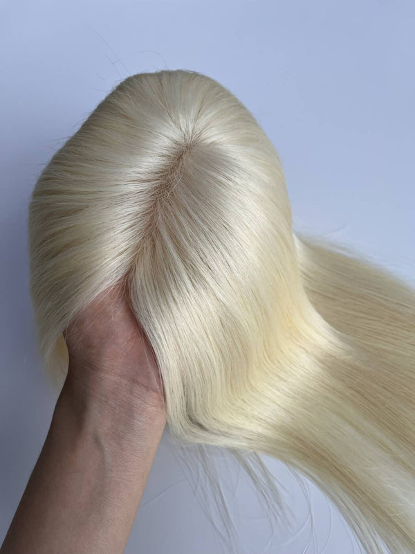 5.5x5.5" 613# breathable based hair toppers for women thinning hair or hair loss