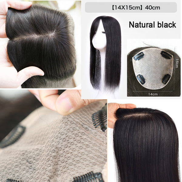 14x15cm full silk based human hair toppers with Free part. 10A grade human remy hair toppers, thin hair help.