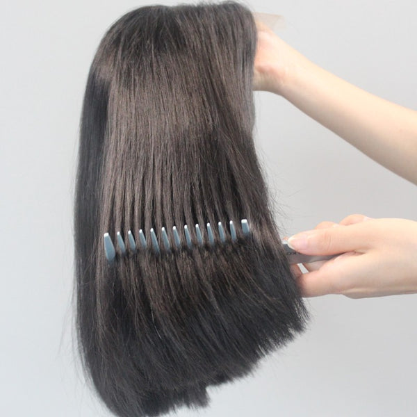 PROMOTE 12 INCHES NATURAL STRAIGHT BRAZILIAN VIRGIN HUMAN HAIR LACE FRONT BOB WIGS FOR WOMEN