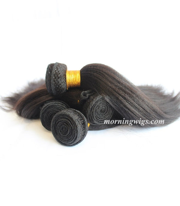 14 inches black yaki straight 100% human hair extensions worldwide supplied