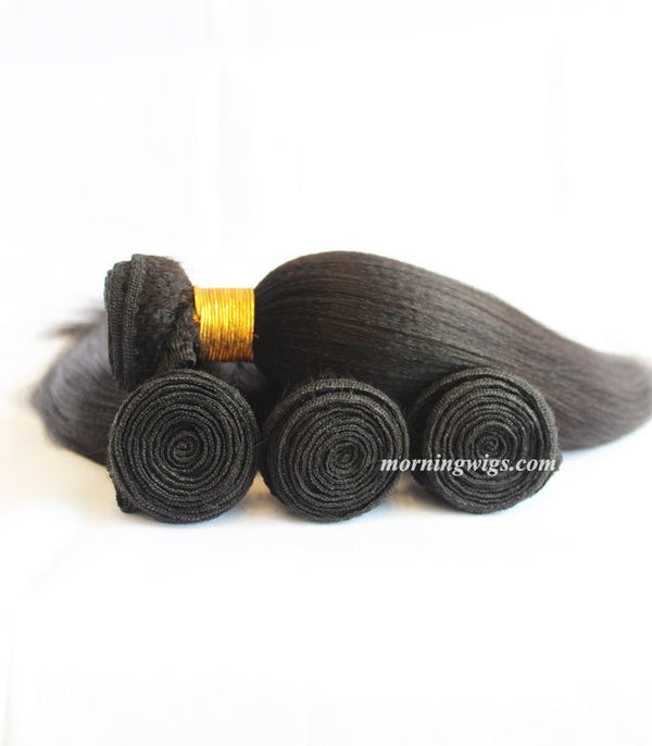 14 inches black yaki straight 100% human hair extensions worldwide supplied