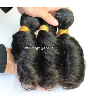 14 inches black spiral wave 100%  human hair extensions