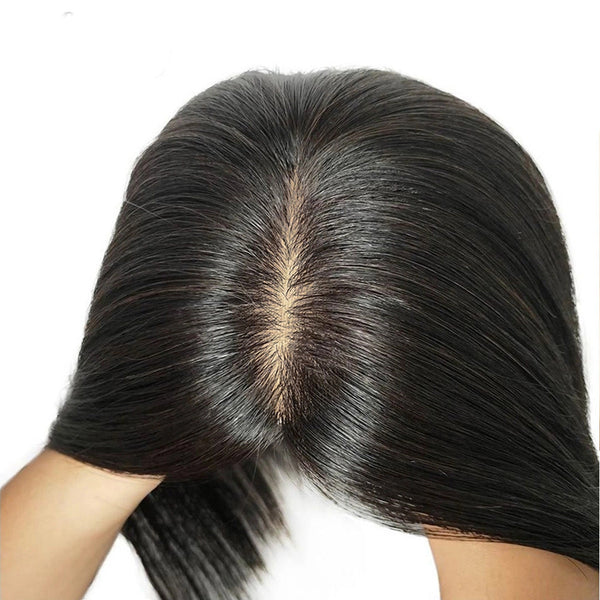 Human Hair topper for thinning hair. Hair topper for volume. Can be recolored and restyle