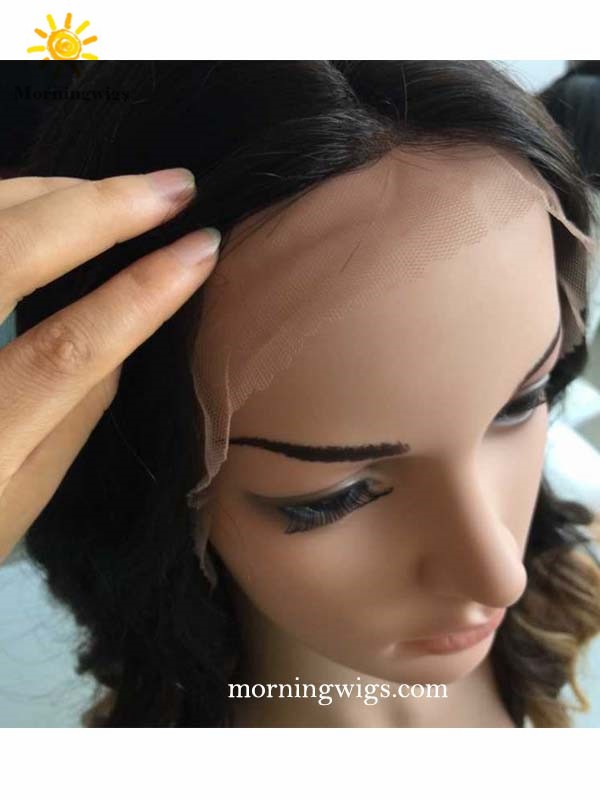 luxry black ombre blonde long body wave human lace wigs
