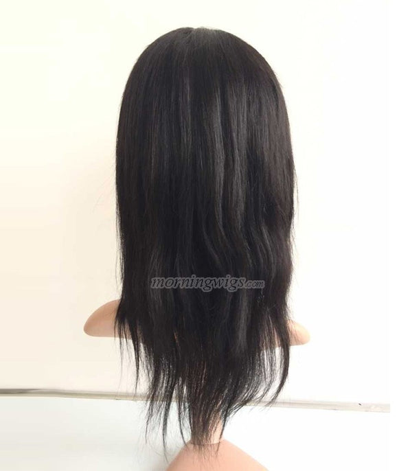 12 inches black straight Brazilian Hair full lace wig