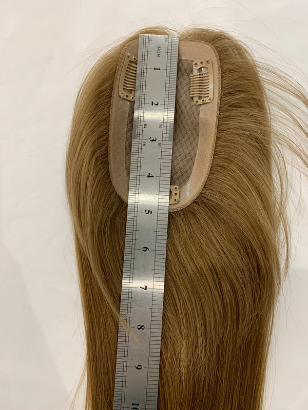 Most popular 3X5 inches mono lace human remy hair topper for women. Linen brown toppers, thin hair help toppers .Hair volume.