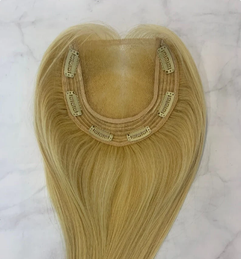 100% human hair topper pieces for women,human hair topper.Blonde human hair topper for white women.