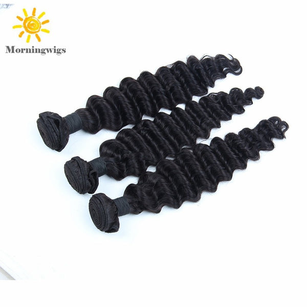 100%  human hair material deep wave hair extensions