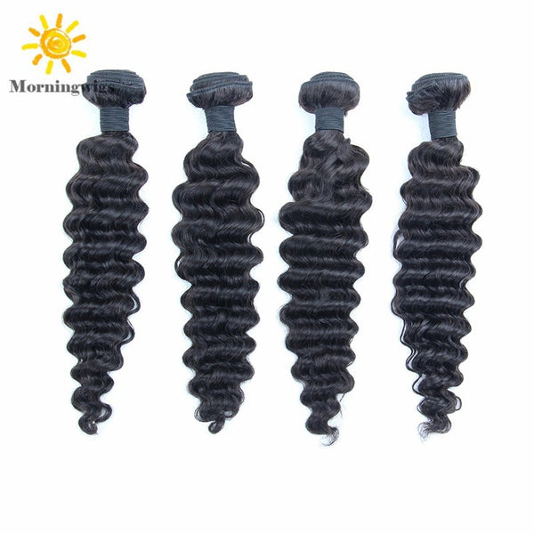 100%  human hair material deep wave hair extensions