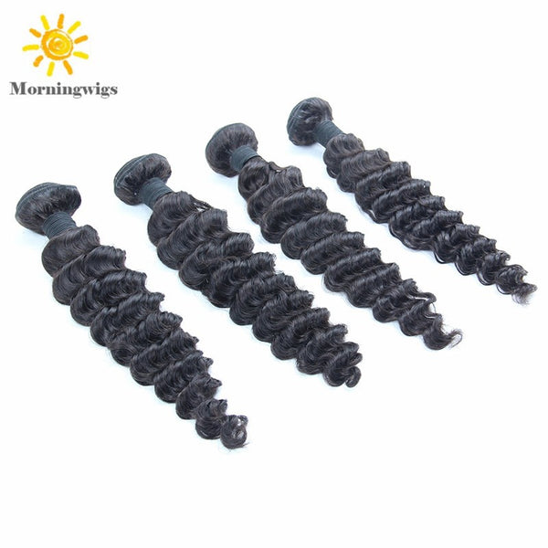 100%  human hair material deep wave hair extensions