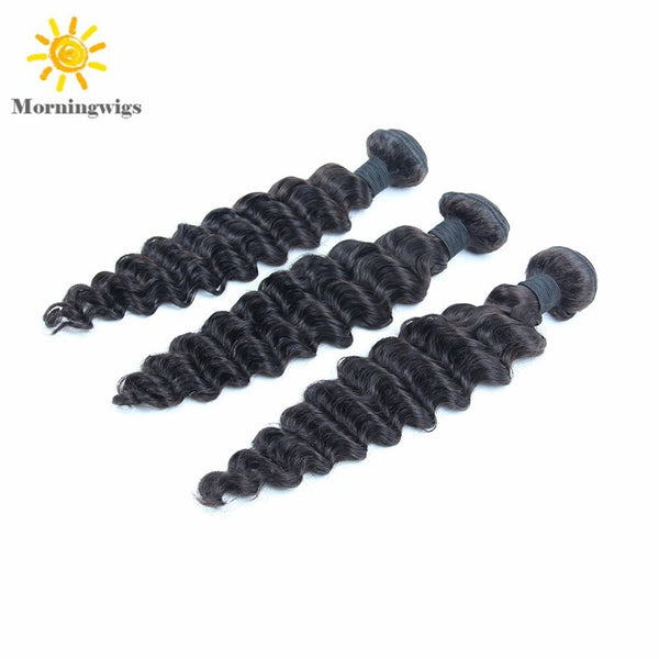 100%  human hair material deep wave hair extensions