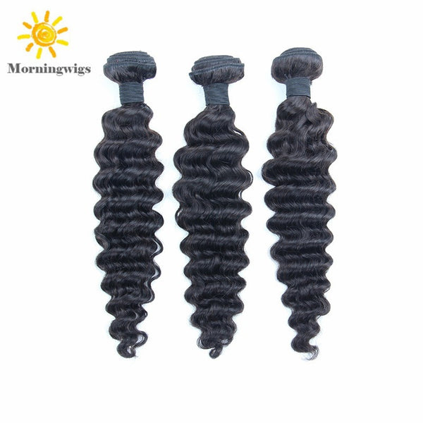 100%  human hair material deep wave hair extensions
