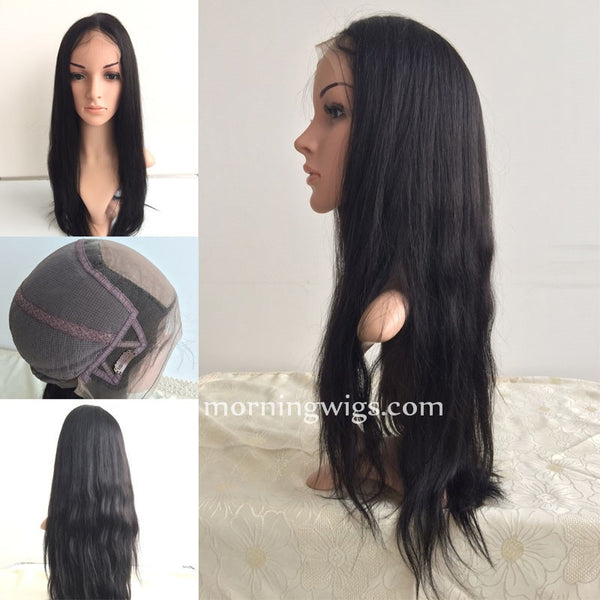 100% Brizilian Virgin Human Hair Wigs Gluless full lace Wigs with silk top