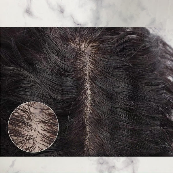 Curly hair topper big size 16*16cm human Hair Topper for women, 100% Human Hair topper with baby hair. Alopecia and thinning hair help.