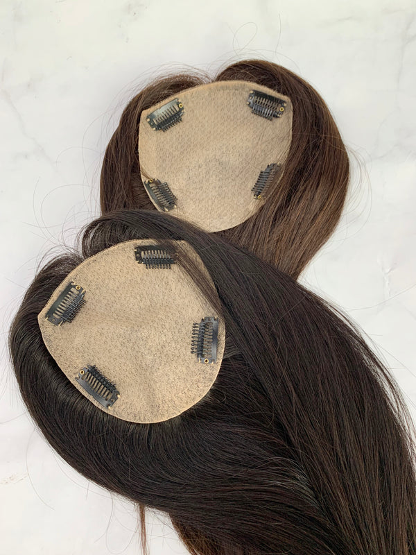 14x15cm full silk based human hair toppers with Free part. 10A grade human remy hair toppers, thin hair help.