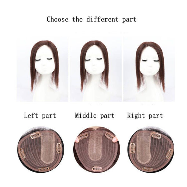 Breathable Human hair toppers. Middle size 5.5"*6"(14*15cm) fit for most of hair loss. Thin hair help for women