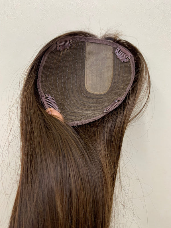 Breathable Human hair toppers. Middle size 5.5"*6"(14*15cm) fit for most of hair loss. Thin hair help for women
