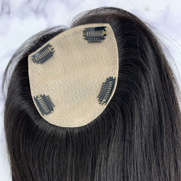 12*13cm silk based Human Hair topper for thinning hair. Hair topper for volume. 10A grade human remy hair toppers for women. Hair helper