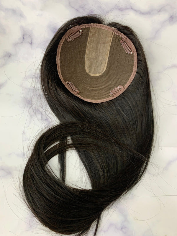 Breathable Human hair toppers. Middle size 5.5"*6"(14*15cm) fit for most of hair loss. Thin hair help for women