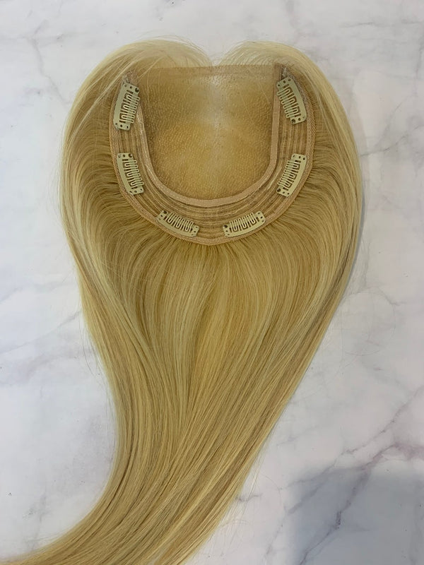 100% human hair topper pieces for women,human hair topper.Blonde human hair topper for white women.