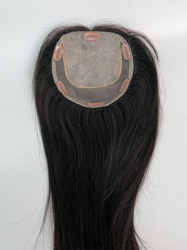 Free part with breathble lace human hair toppers .10A grade top quality human remy with silk based for thinning hair. 14*15cm topper size.