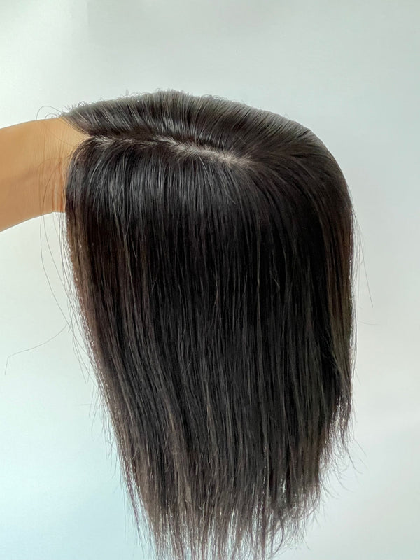 Free part with breathble lace human hair toppers .10A grade top quality human remy with silk based for thinning hair. 14*15cm topper size.